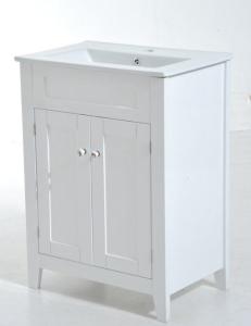 Wholesale MDF Floor Mounted Bathroom Cabinets White Color with Ceramic Handles from china suppliers