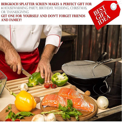 Silver Stainless Steel Splatter Screen For Frying Pan Bulk Kitchen Supplies