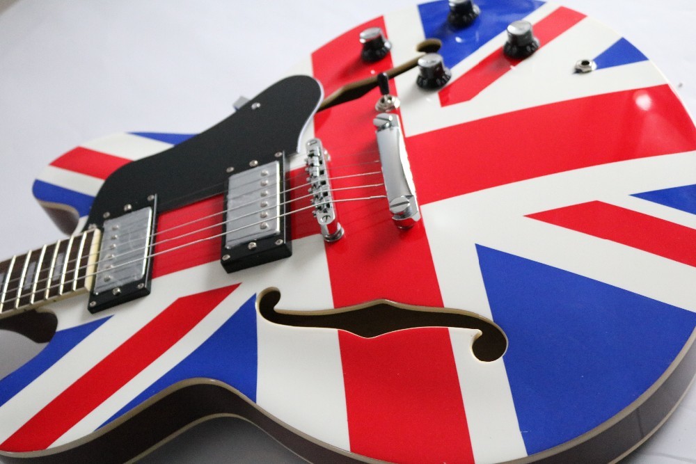 Custom shop ES335 union jack design electric guitar Free shipping
