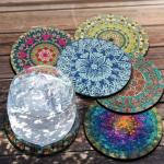 CM-008 Natural Rubber Round Coasters Cloth Mat Drink Mats Coasterrug Suitable