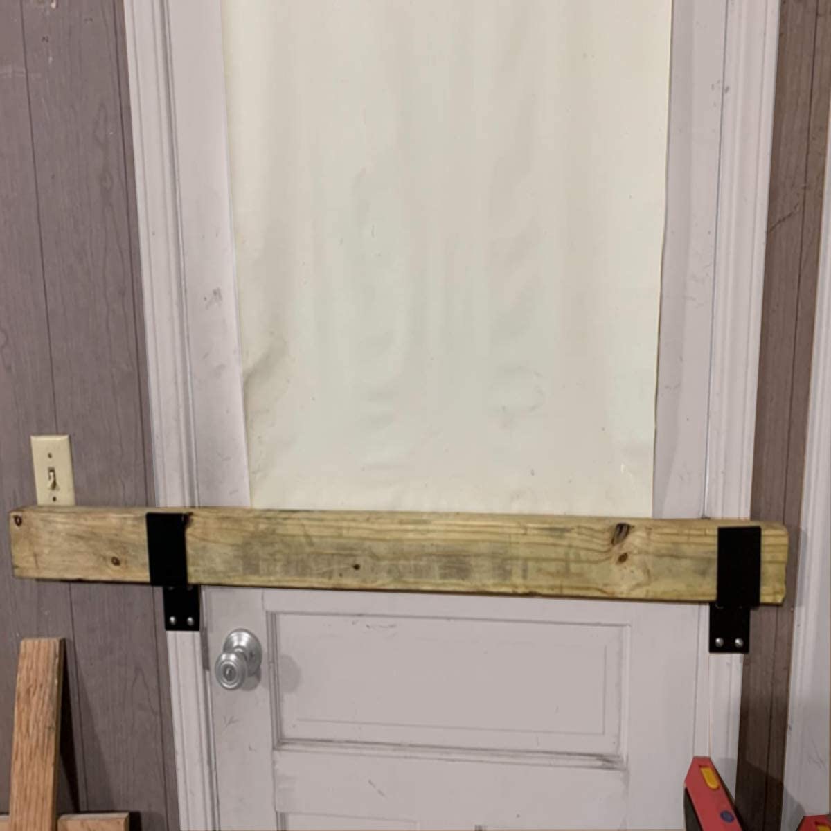 2x4 Bar Brackets for Door Reinforcement 2 Pack Drop Open Bar Holder Fit 2x4 Boards