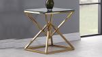 50cmx50cmx55cm Stainless Steel Side Tables For Living Room with Glass Top