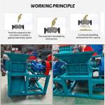 22kW Power Plastic Shredder Machine for Twin Shaft Twin Motor Design Bicycle