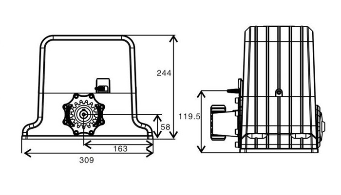Heavy Duty Electric Sliding Gate Motor 50Hz Frequency With Photocell Sensor