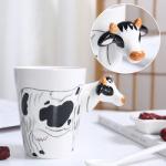 Customized Cute Ceramic Coffee Mugs 3d Animal Pattern For Gift