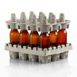 Wine Glass Bottle Moulded Pulp Packaging Molded Pulp Trays ISO14001