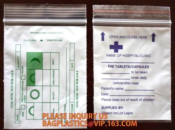 Biohazard Specimen Medical Lab Bags Reclosable Zip Lock Bag, Medical Lab Bags