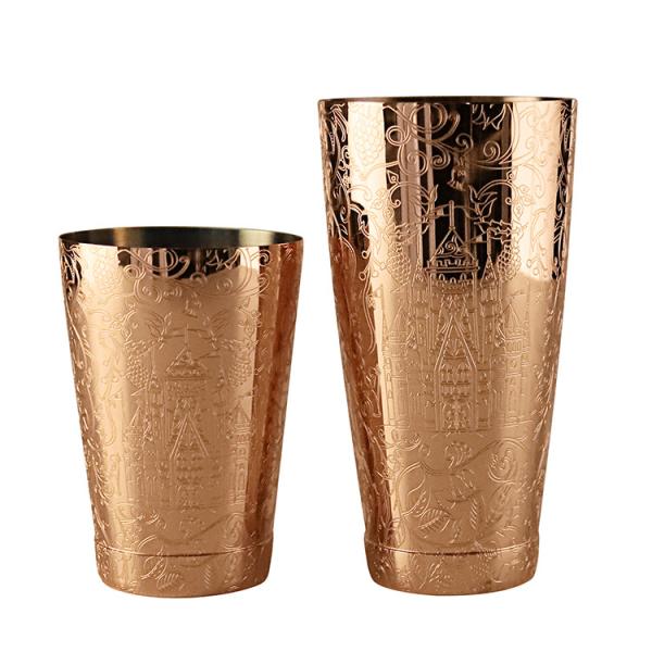Stainless Steel 304 Copper Cocktail Shaker New Design Baroque Style Bartender