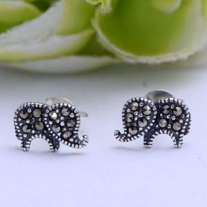 Wholesale Elephant Shape Thai 925 Silver Marcastie Stud Earrings (XH028447W) from china suppliers