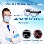 EN 166 PC Lens Anti Fog PPE Safety Goggles 99.9% UV Protection
