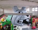 Outdoor decoration giant inflatable tunnel and inflatable green red logo