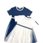 Anti-static Layered Jersey O-neck Cotton Short Lace Summer Children's Tulle