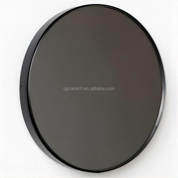 Polished Edge Round Framed Tinted Silver Glass Mirror for Bathroom Dressing and