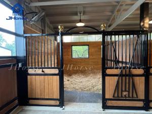 Wholesale 12ft Solid Horse Stalls Horse Stables Panels Fronts With Bamboo Wood And Sliding Door from china suppliers