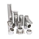 Exhaust 90 Degree Double Wall Stove Pipe Round Shaped 80-600mm Flue Diameter