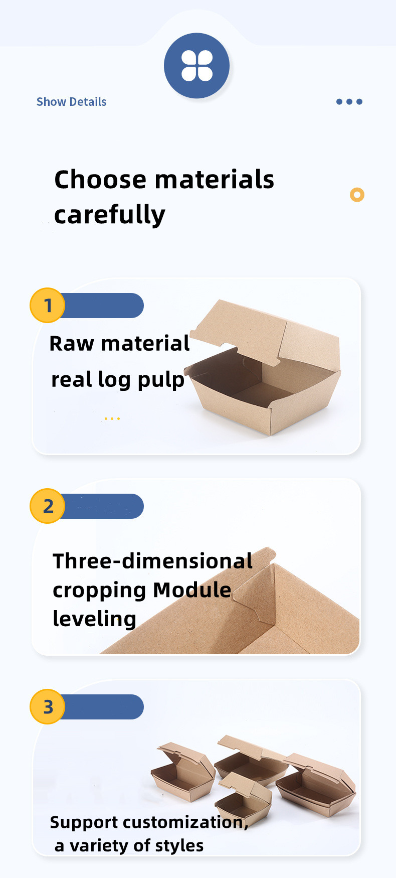 Recyclable Burger Hot Dog Box French Fries Boxes Container Cardboard Paper Packaging