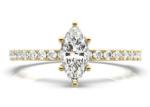 D VS1 18K Rose Gold Ring 2CT Weight Marquise Cut for Engagement