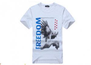 Wholesale White Casual T - Shirts Customized / Personalised Tee Shirts With Black Photos from china suppliers