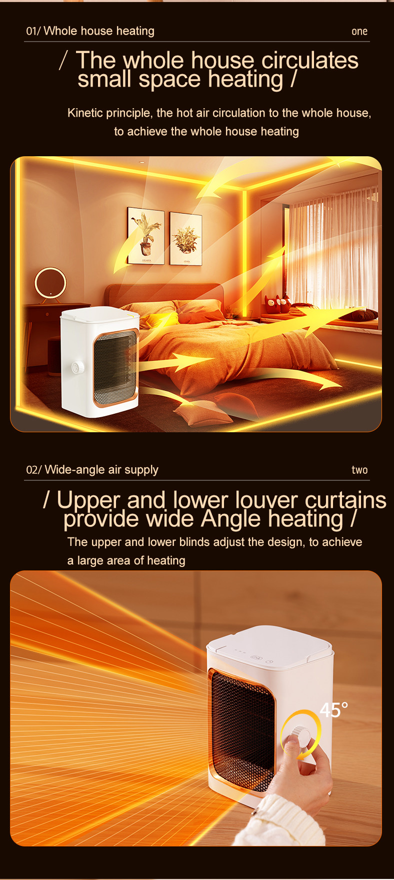 Mini Portable Electric Fan Heater 1000W Heating PTC Ceramic Heater Fan