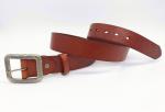 Flower Pattern Square Buckle Embossed Leather Belt Custom Design Red / Orange