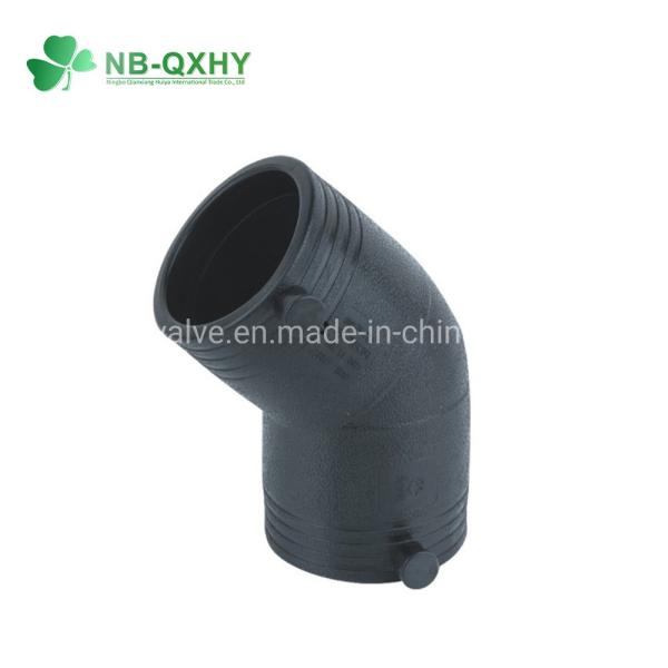 Black Oxide Finish HDPE Electrofusion Elbow 45deg Pn10 Pressure Rating for Water