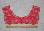 Gold Lurex Flocking Embroidered Lace Appliques For Clothing / Dress / Art