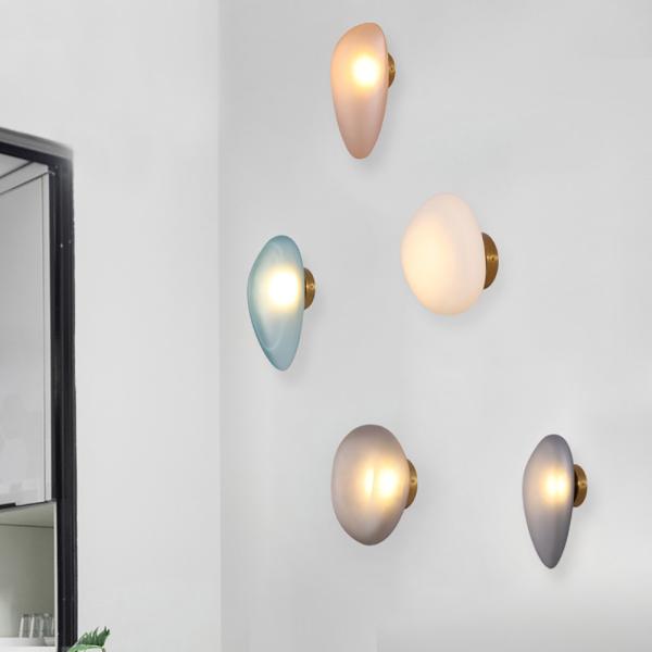 Nordic LED Wall Lamps Living Room Designer Lamp Modern Glass Pebble Wall Light