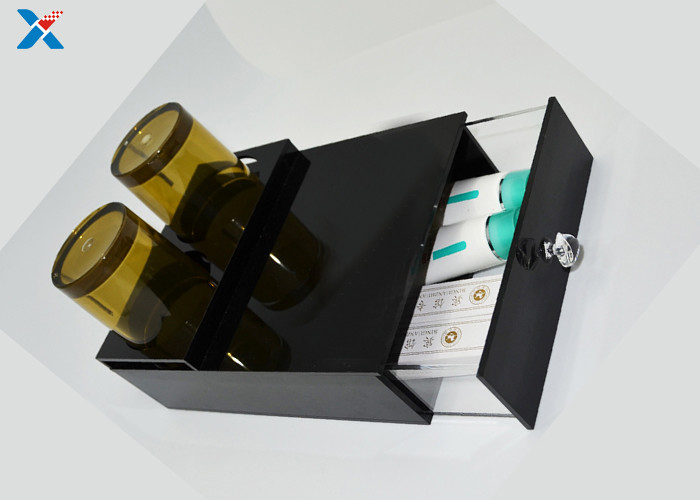 Hotel Tea Cup Holder Acrylic Storage Box , Black Small Acrylic Display Box