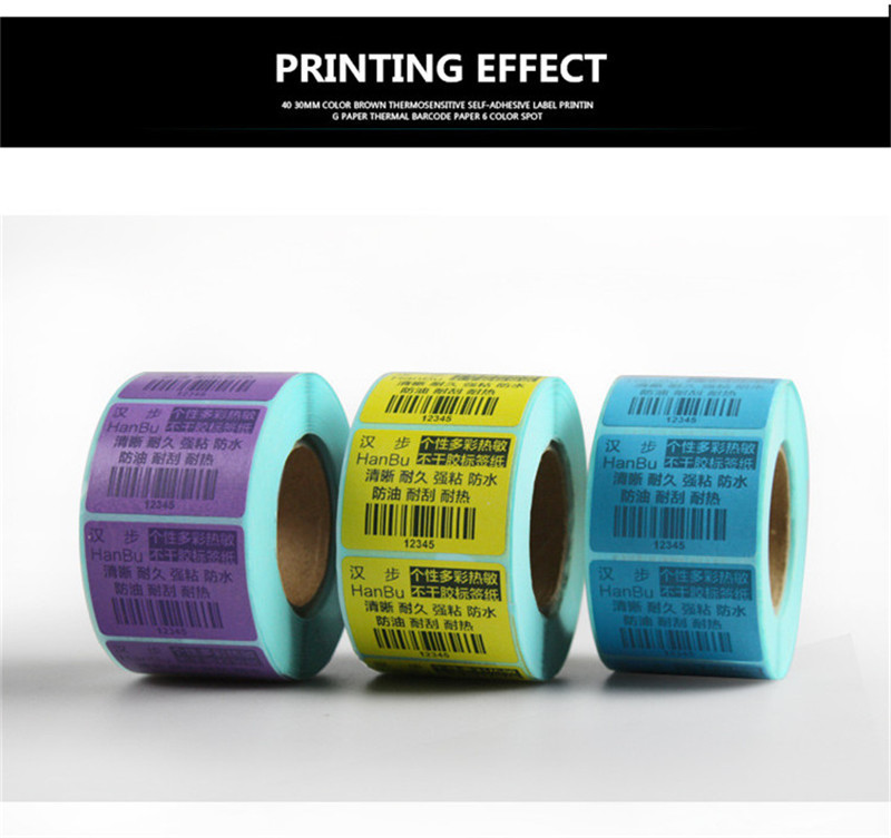 Industrial Colorful Thermal Label Sticker Blue Pink Colored Adhesive Labels Roll