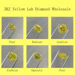 1.03ct Fancy Vivid Yellow Lab Created Diamond Ring 18k White Gold Marquise Shape