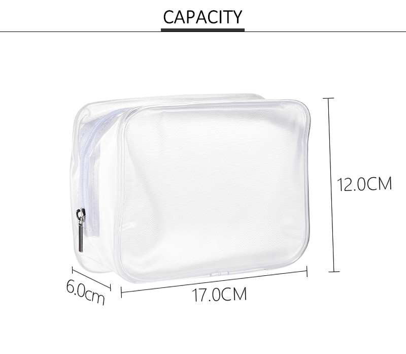 Promotional Clear Frosted Plastic Heat Seal Zipper Makeup Bag