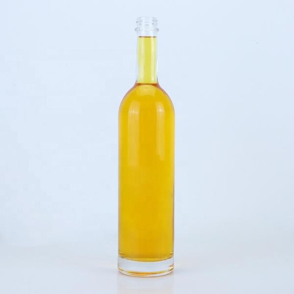 Custom Logo 700ml 750ml High Flint Round Shape Glass Bottle with Screw Top