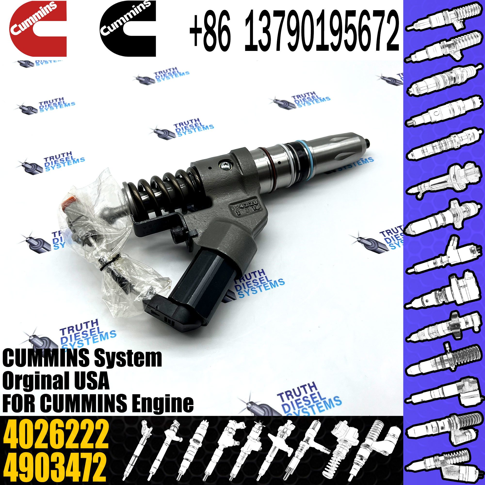 Injector 4903319 4902921 4903472 4026222 For CUMMINS M11 QSM11 ISM11 Diesel Engine