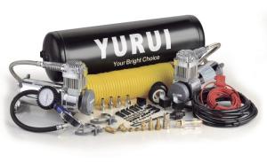 Wholesale Dual Onboard Air System DC12v Chrome Black Water-Proof Air Tanks Fast Inflation Air Suspension Compressor from china suppliers