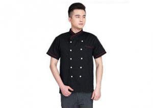 China Black Personalized Custom Work Shirts , Professional Chef Uniform For Kitchen on sale