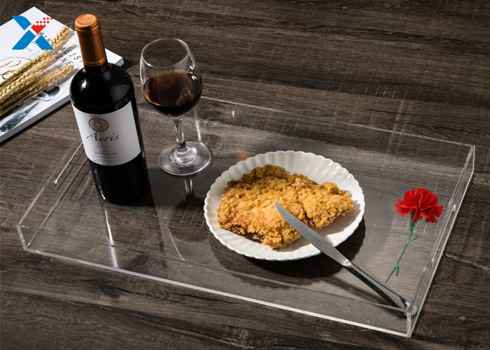 Custom Acrylic Display Stands Clear Acrylic Serving Tray Food Serving Organizer Plate For Restaurant