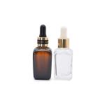 Rubber Nipple Aluminum Cap Glass Essential Oil Bottle With Dropper