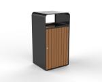 Gavin Outdoor Commercial Wood And Metal Trash Can Outside Garden Large Dustbin