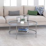 Durable Round Glass Coffee Table Living Room Furniture 17" H X 36" L X 36" W