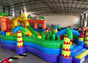 Wholesale Cute inflatable dinosaur fun amusement park for kids inflatable little dino fun city on land from china suppliers