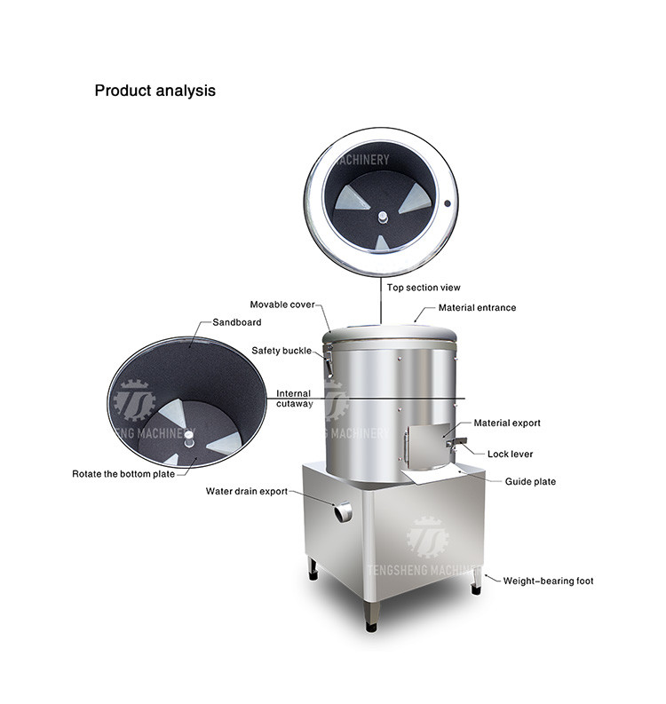 Desktop Fruit And Vegetable Peeler Machine Potato Barrel Peeling Equipment