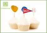 Biodegradable Childrens Cake Toppers Creative Wooden Bamboo Food Skewers
