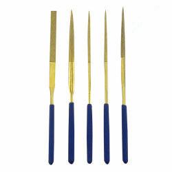 Gloden Color 5 PCS Diamond File Set 4mm Shank Diamete 160mm Total Length For