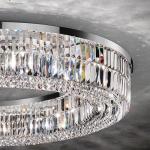 Modern Living Room Foyer Sitting room Chandeliers Round Chrome Sliver Ceiling