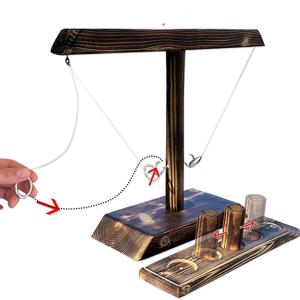 Wholesale Handmade 8.5cm Wooden Doll House Toys Colored Rings Throwing Hooks from china suppliers