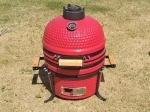 Red Glazed 15 Inch Kamado Grill Smoker Ceramic Charcoal Kitchenware