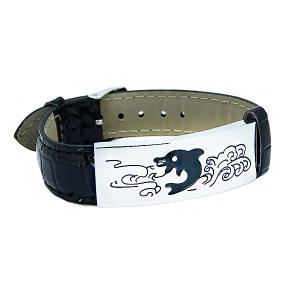 Wholesale Europ American Fashion Trendy Stainless Steel Geniune PU Leather Bracelet Bangle LBL39 from china suppliers