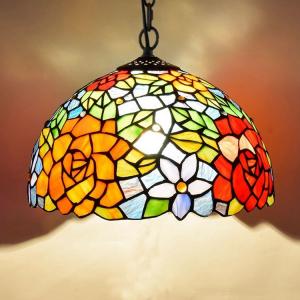 China American country creative Tiffany colored glass retro red Chandelier(WH-TF-44) on sale