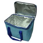 Reusable polyester cooler bag for frozen seafood