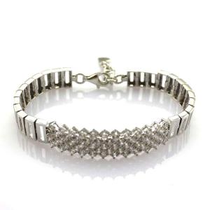 Wholesale 925 Silver Silver Link Bracelet Clear Cubic Zircon Tennis Bracelet (YAQS005) from china suppliers
